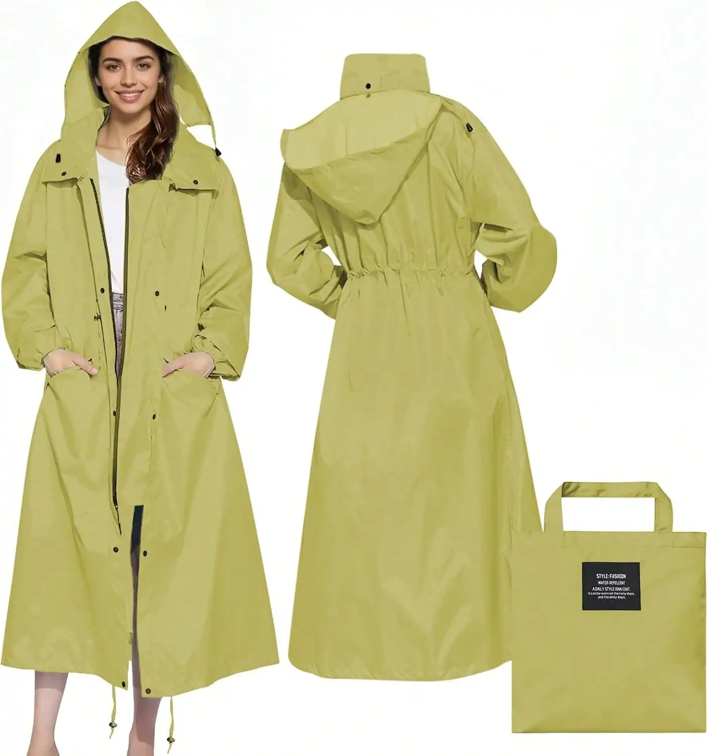 

Unisex Hiking Climbing Outdoor Raincoats Women And Men Waterproof Packable Rain Jacket With Adjustable Waist Portable Lightweight Outdoor Rainwear