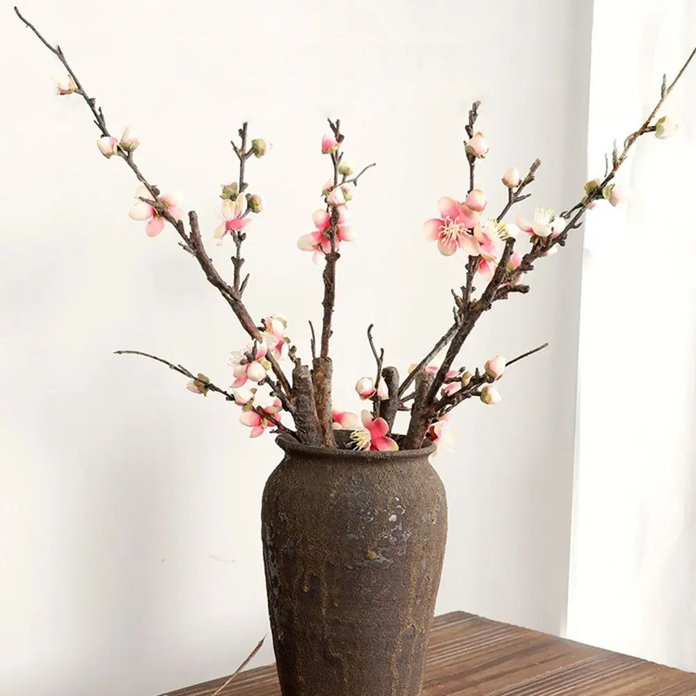 54cm Single Pink Winter Plum Branch Artificial Flower Home Hotel Wedding Scene Decoration Flower Arrangement DIY