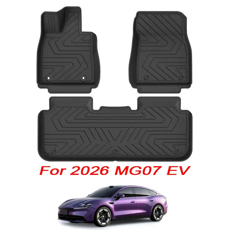Floor Mats for 2026 MG 07 EV All Weather TPE Floor Liners 1st and 2nd Row Car Mats Black Cargo Liner Trunk Mat