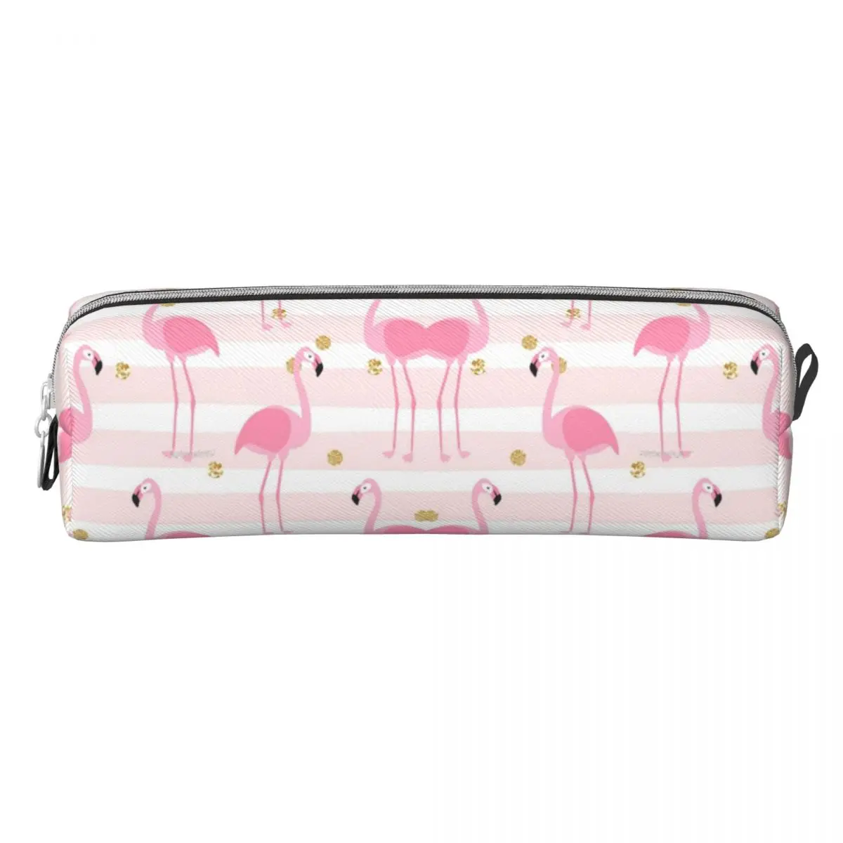 Imagem -02 - Flamingo Padrão Lápis Case Pinkling Kawaii Faculdade Bolsa de Lápis Meninas Meninos Couro do Plutônio Retro Escola Lápis Cases Faça Você Mesmo Papelaria