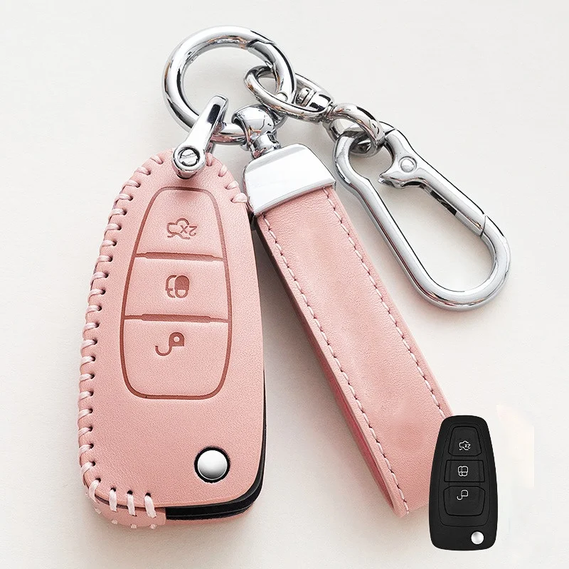 Fashion Car Key Case Cover For Ford Ranger C-Max S-Max Focus Galaxy Mondeo Transit Tourneo Custom Auto Key Holder keychain