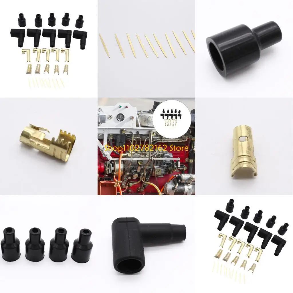 

547B HEI Distributor Coil Plugs Connector Set High Performances Rubber Brass Terminals Complete for Automotive Repair