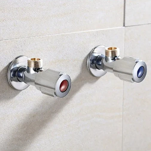 

Латунный впускной клапан для горячей и холодной воды, запорный клапан для смесителя для ванной комнаты, кухонная раковина, треугольный клапан, регулятор давления воды, бытовой