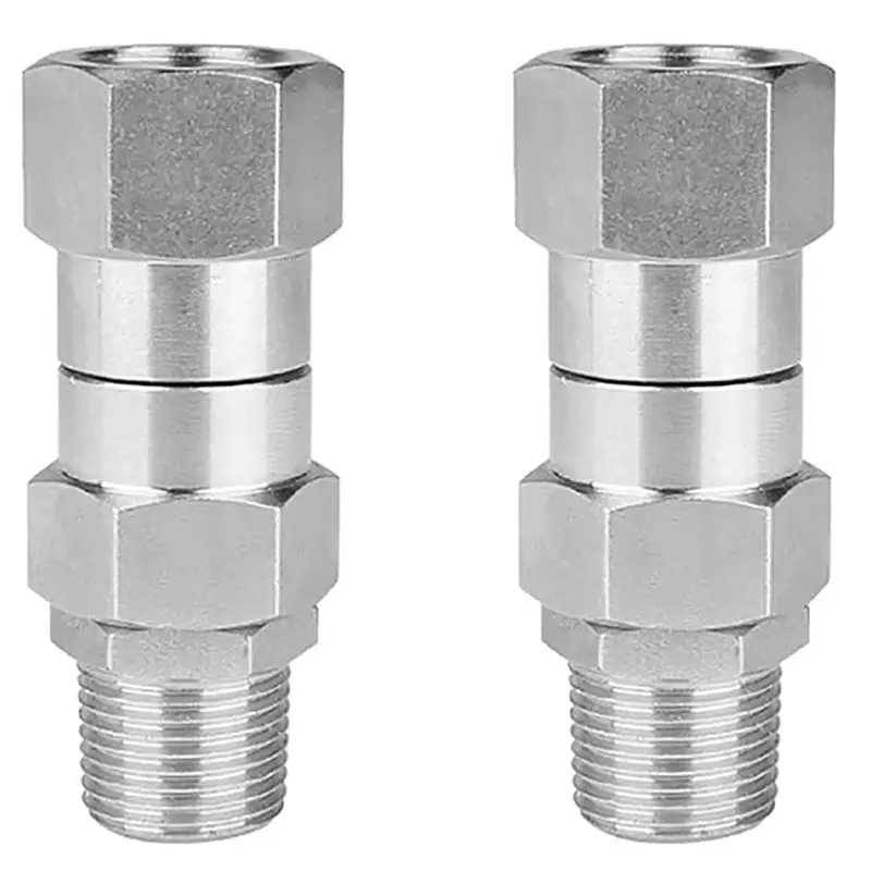 Y50A-2X Pressure Washer Swivel, 3/8 Inch NPT Male Thread Fitting, 4500 PSI, For Pressure Washer (Stainless Steel)