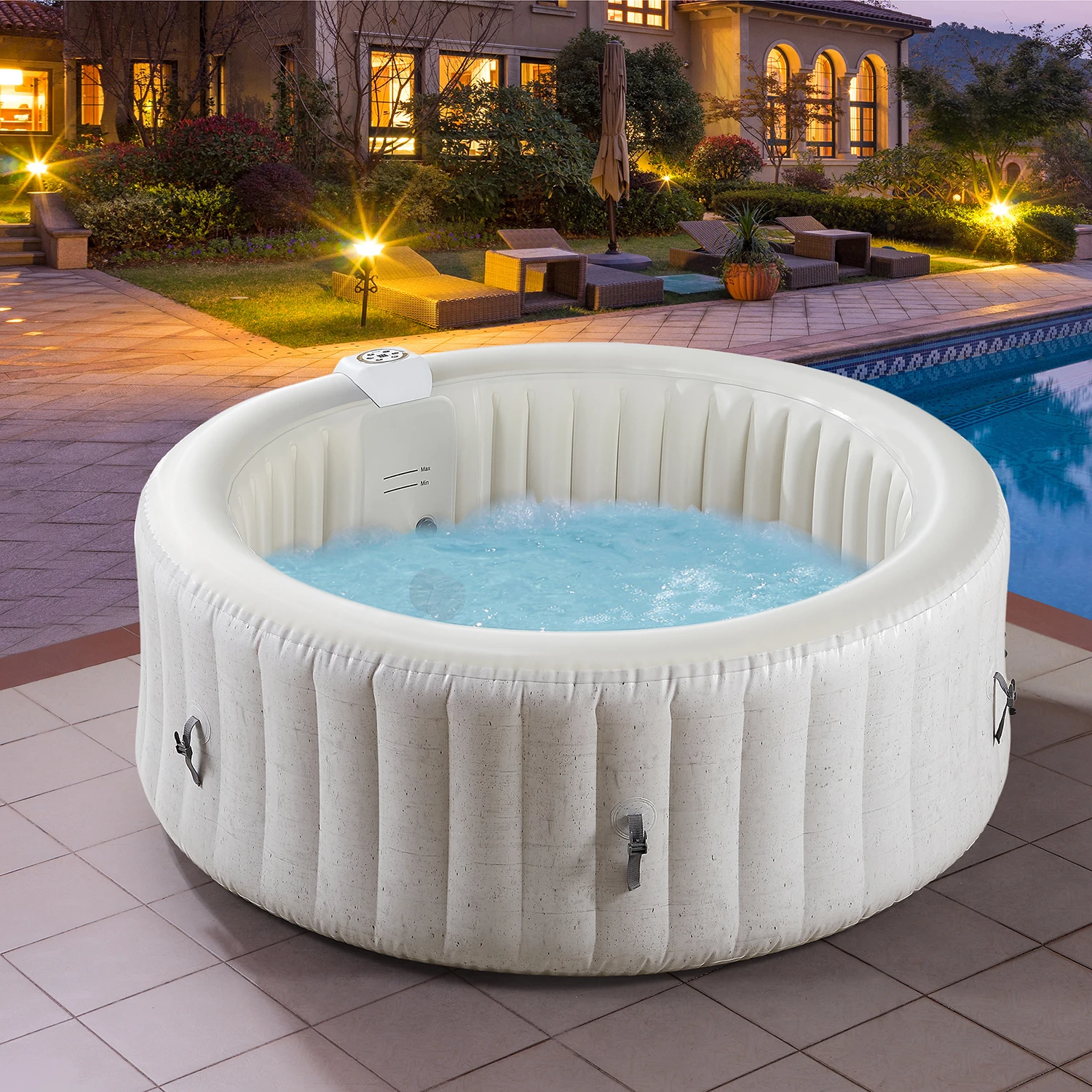 Customisation2 Person Inflatable PVC Portable Hot Tub Spa with Whirlpool for Indoor/Outdoor Use