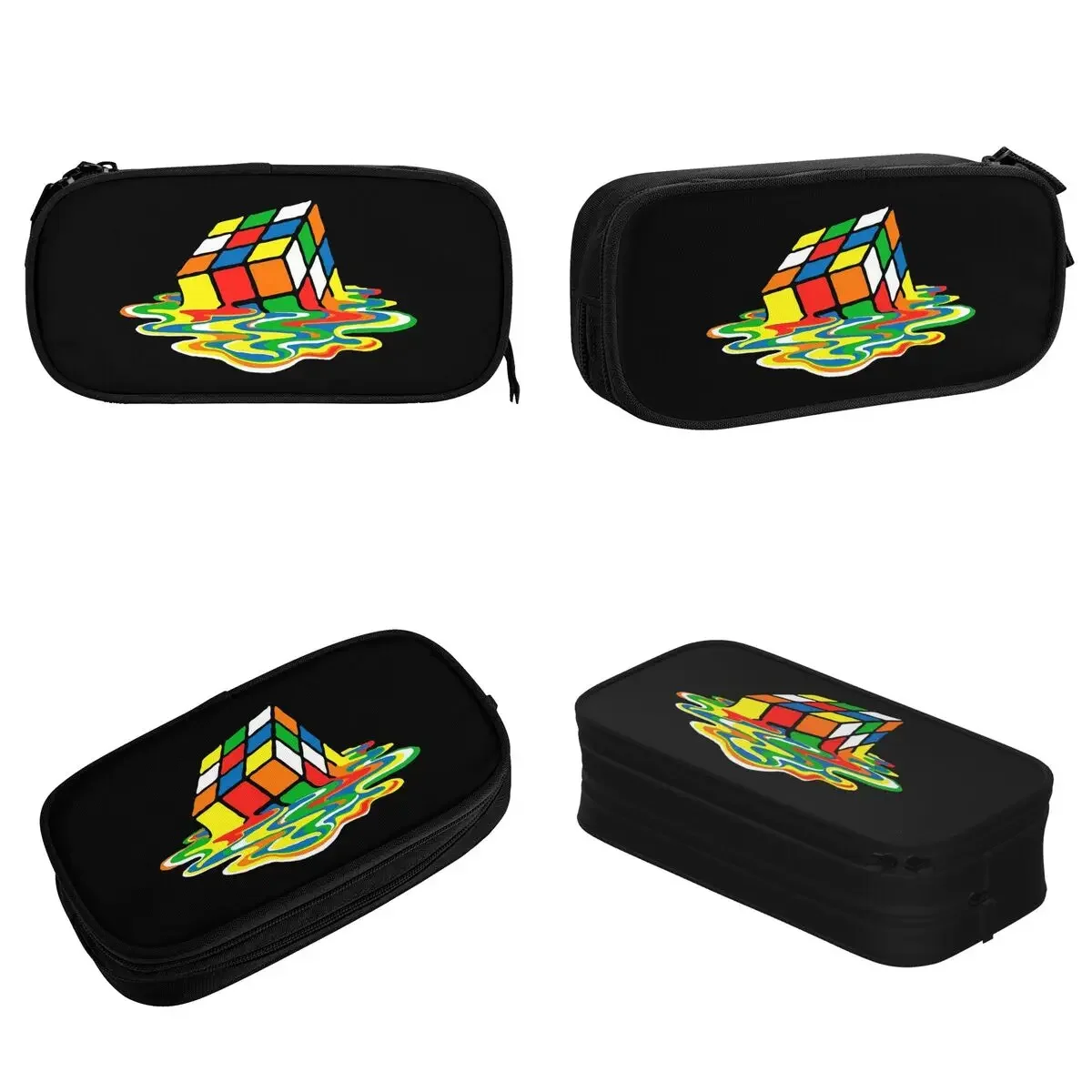 Melting Pencil Cases Cute Rubik Pen Box Bag Girls Boys Large Storage Office Gift Pencilcases