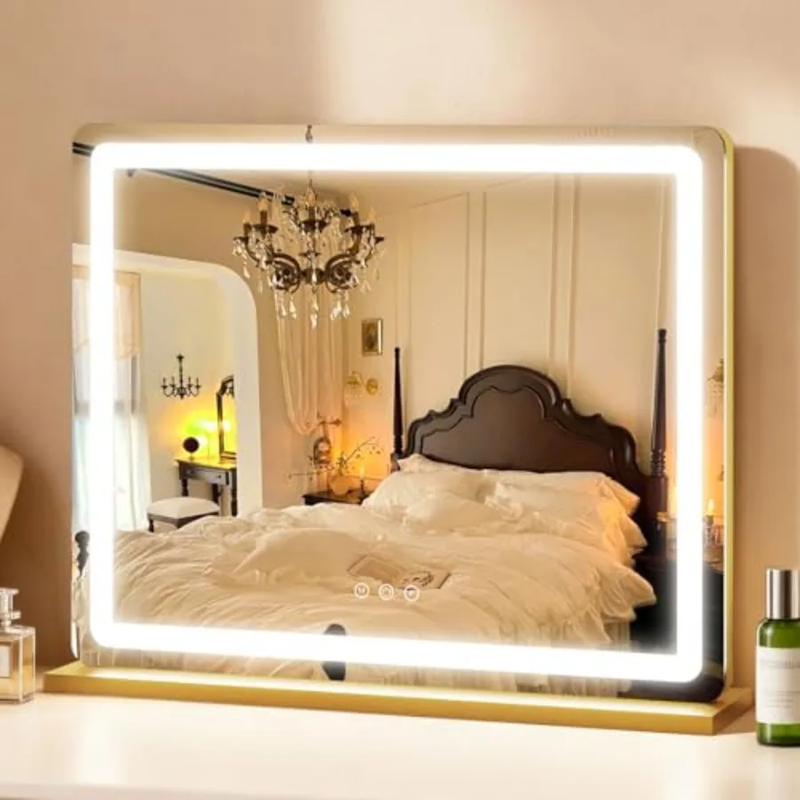 

Vanity Mirror with Lights Lighted Vanity Mirror with Dimmable 3 Modes LED Makeup Mirror Touch Screen Control for Makeup Desk Dr