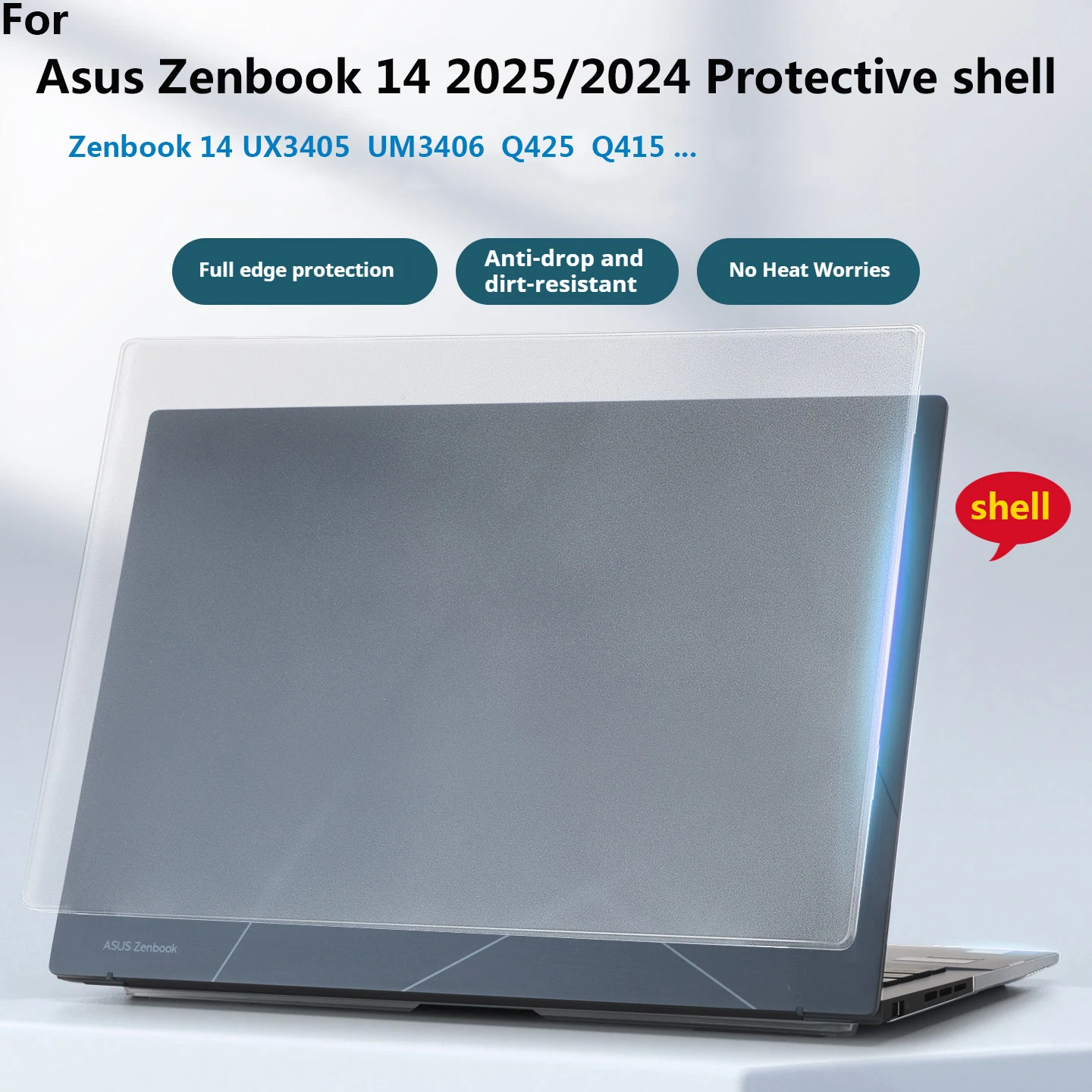 For Asus Zenbook 14‌ OLED 2025/2024 protective case UX3405C UM3406K Q425 Q415 notebook anti-fall case all-inclusive cover.