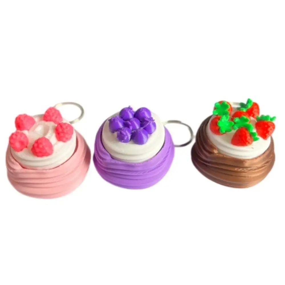 Pendant Button 3D Printed Clicker Key chain Simulated Cute Funny Cake Clicker Fidget Push Button Cartoon Keyboard Fidget
