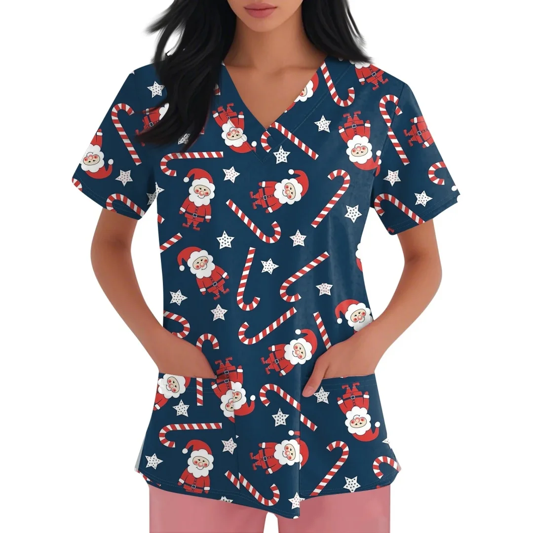 เสื้อยืดแพทย์พยาบาล ชุดยูนิฟอร์มทางการแพทย์ ชุดทำงานพยาบาล คลินิก โรงพยาบาล เสื้อแขนสั้นลำลองสำหรับผู้หญิง