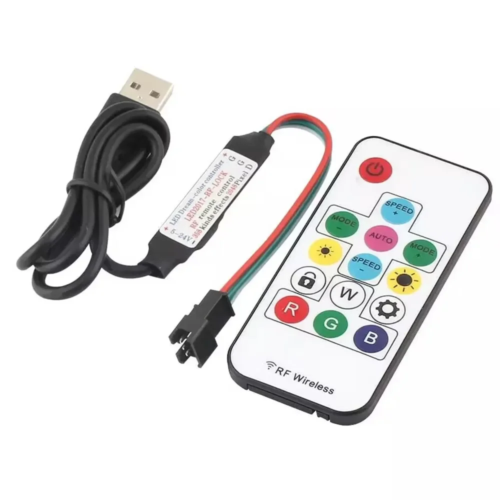 WS2811 WS2812B SK6812 Led Pixel Controller RF 14/17/21 Keys With Remote DC/USB MINI 3keys Control DC5-24V