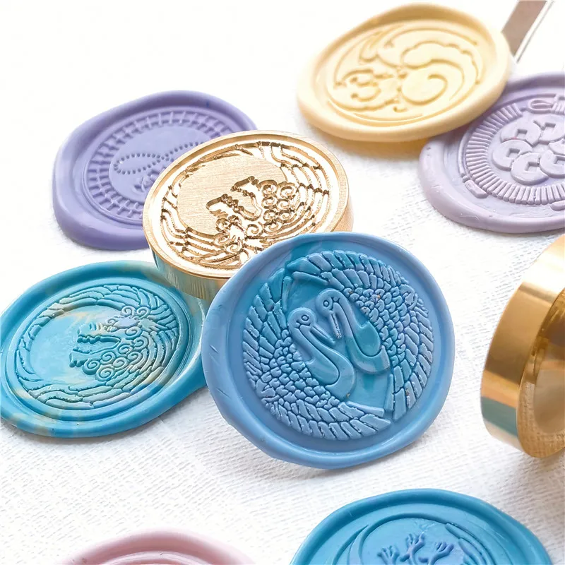 Touken Ranbu-sello de cera en línea, sello de sellado artesanal, tarjetas de álbum de recortes, sobres, invitaciones de boda, embalaje, cabezal de sello de cera