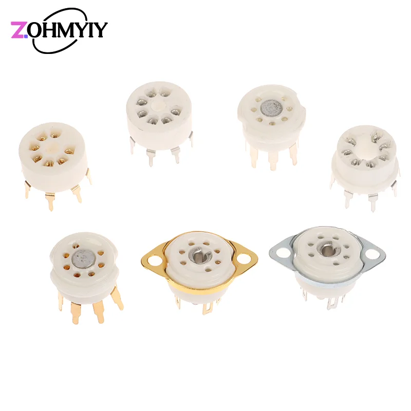 1PCS 6AQ5 EAA91 6J1 6J2 6X4 6Z4 Tube Socket Gold-plated Socket For 7Pin B7G Vaccum Tube Amplifier Audio DIY