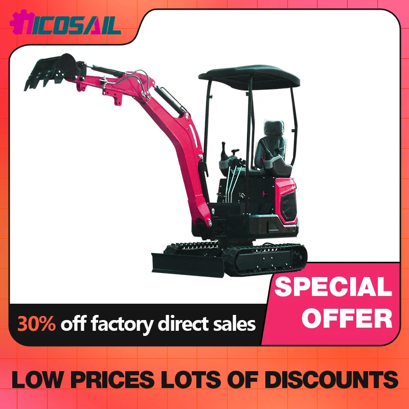 Excavator mini tipe crawler Epa untuk penggunaan di kebun keluarga, excavator mekanis dijual