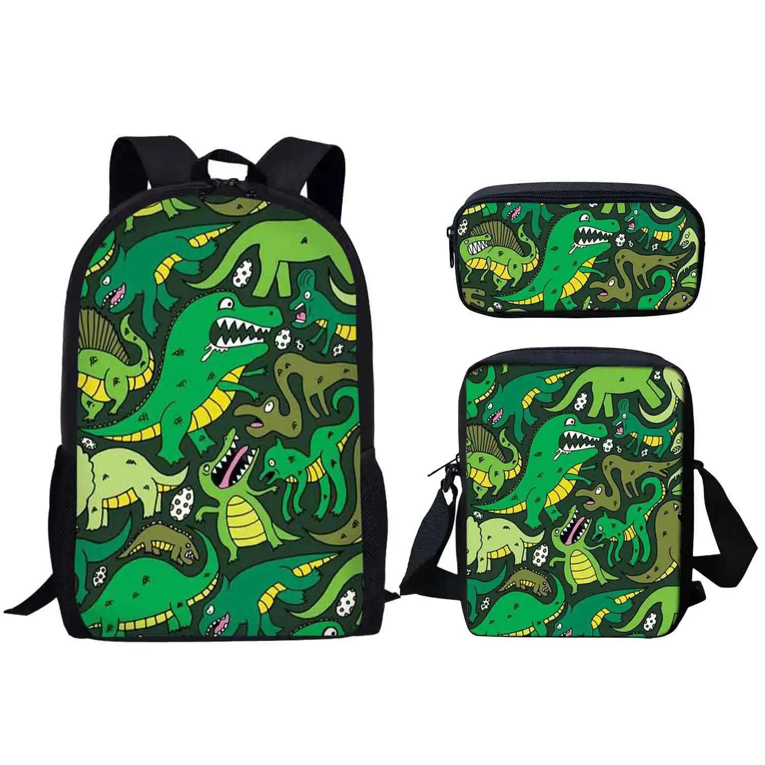 New Dinosaur Backpack Crossbody Bag Pencil Case Primary Middle School Students Boys Girls Cartoon Dinosaur Schoolbag