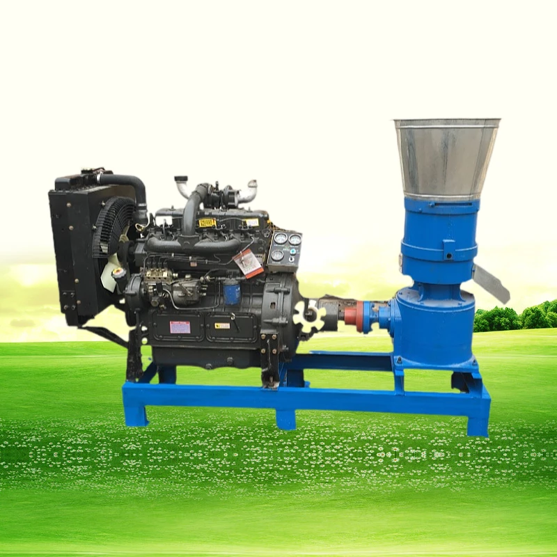 Poultry Feed Cattle Feed Pellet Machine  Engine Animal Provided Gasoline Engine Pet Feed Making Machine 170