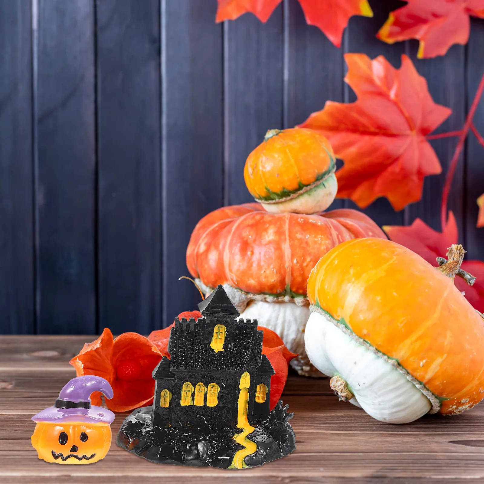 

Halloween Resin Miniature Halloween Miniature Figurine Pumpkin Bat Figurines Decorative Garden Statue L Adornment Party