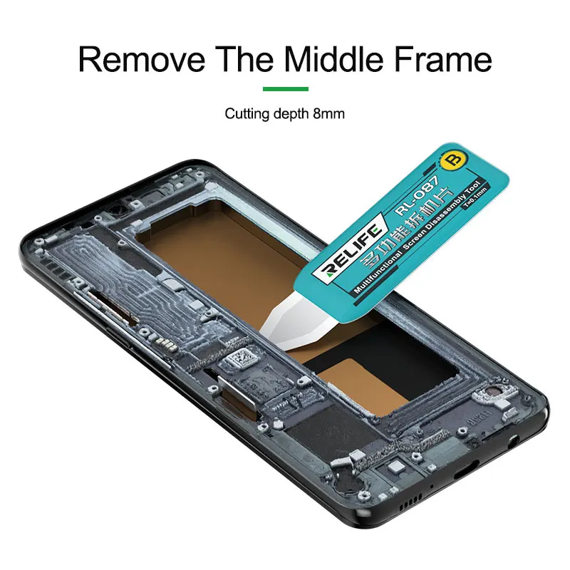 RELIFE RL-087 3 in 1 Multi-function Disassembly Blade For Phone Screen Middle Frame Back Cover Glass Separating Repair Tool Set