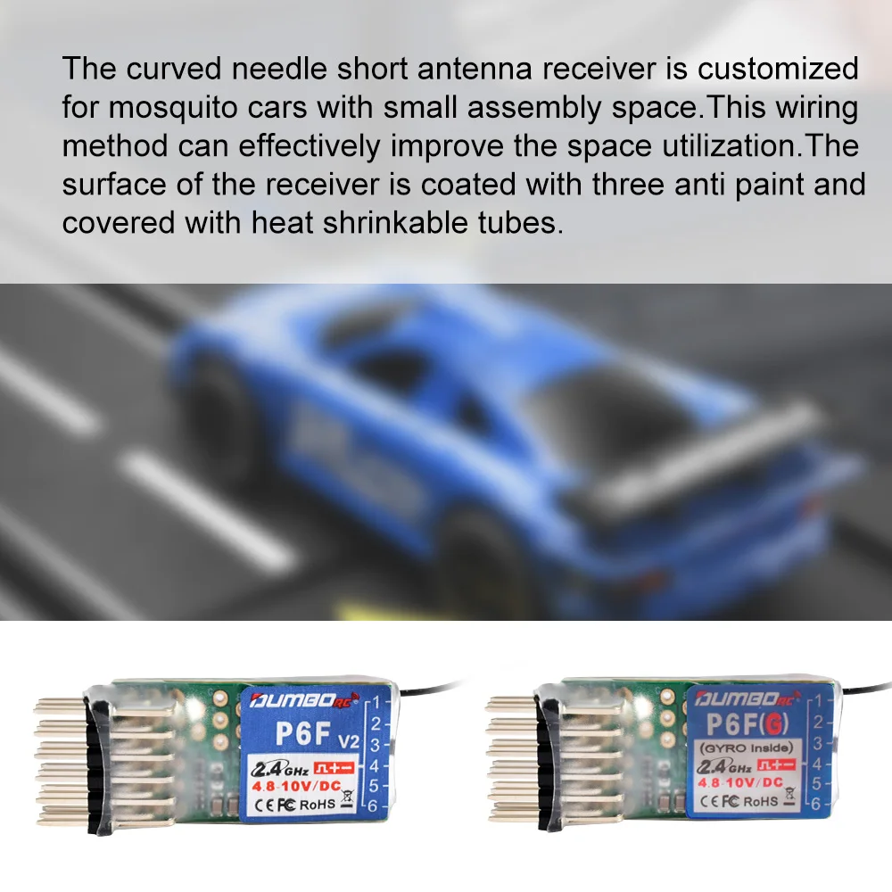 DUMBORC X6F/X6FG/P6DC/X6DCG 2.4G 6CH Radio Control System Receiver for X4 X5 X6 X6P Transmitter RC Car Boat Remote Controller
