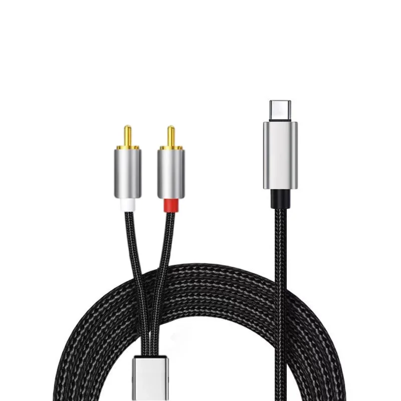 USB C/IOS To RCA Audio Cable Type-C to 2RCA R/L Jack Adapter Y Splitter Cord for Phone Laptop Tablet Amplifier Speaker Home Thea