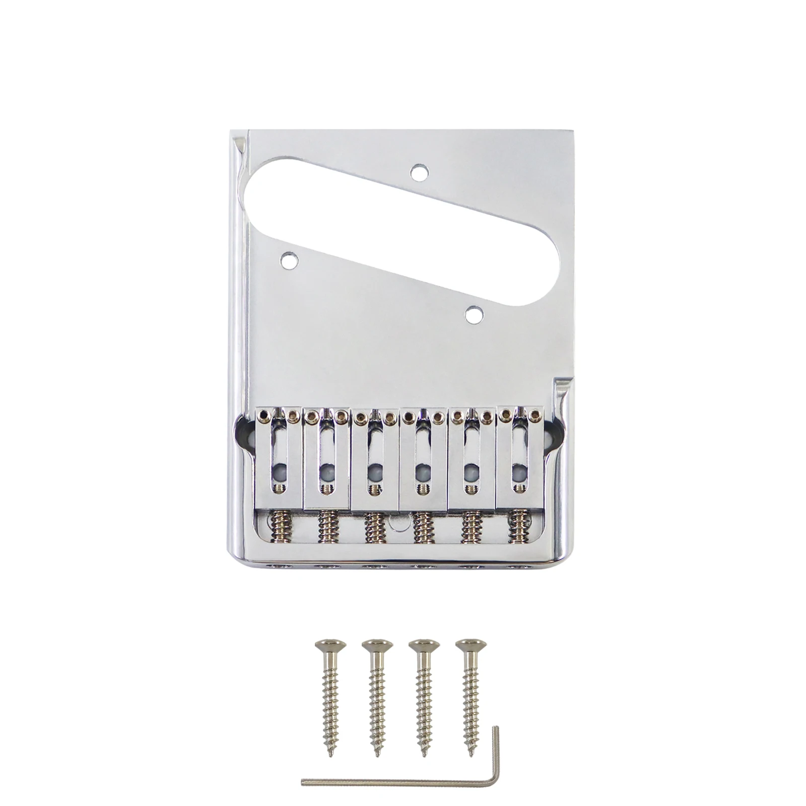 Mostek Telecaster Phrilam 2-1/8 cala, mosiężny, wytrzymały, asymetryczny, do gitar elektrycznych typu Tele, chromowany. — 2