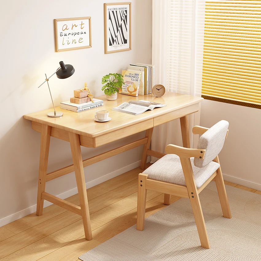 

Nordic Solid Wood Desk Chair for Home Dormitory Study-Simple Computer Desk for Bedroom and Rent