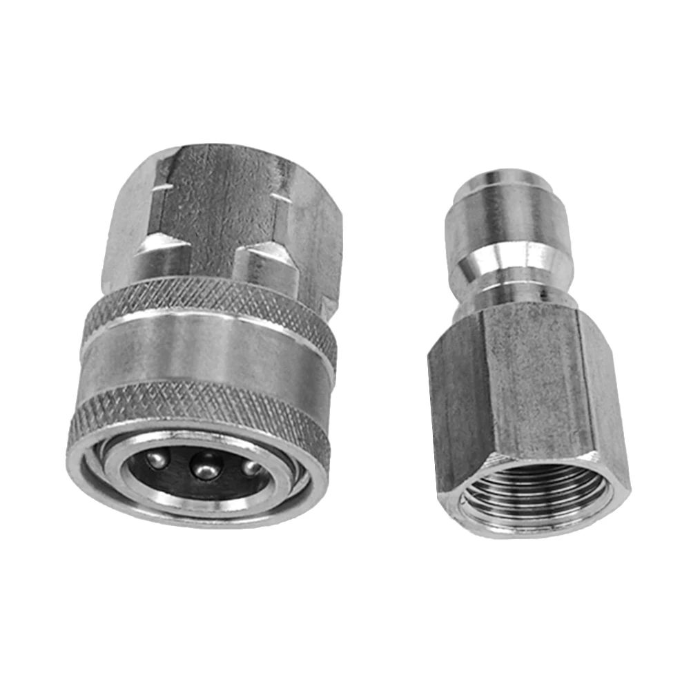 

NPT3/8 Thread Nut Rust Proof Stainless Steel Pressure Washer Adapter Set NPT 3/8in Female + Male Quick Connect