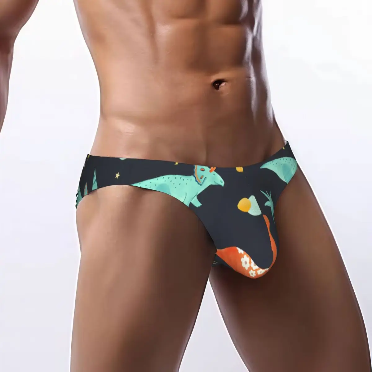 

Sexy Man's Underwear Briefs Colorful Dinosaur Men Underpants