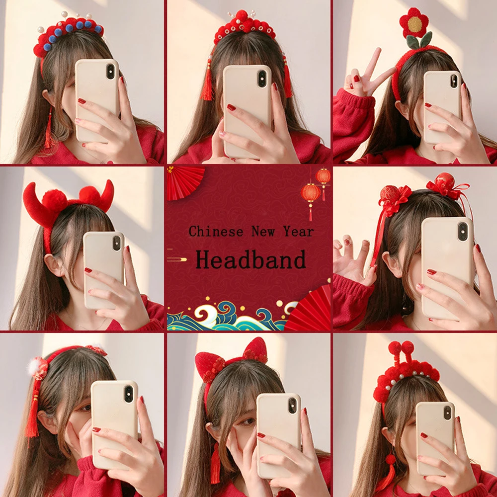 

Retro Hair Accessories Red Peking Opera Headwear Head Buckle Tassel Head Hoop Festivel Headband