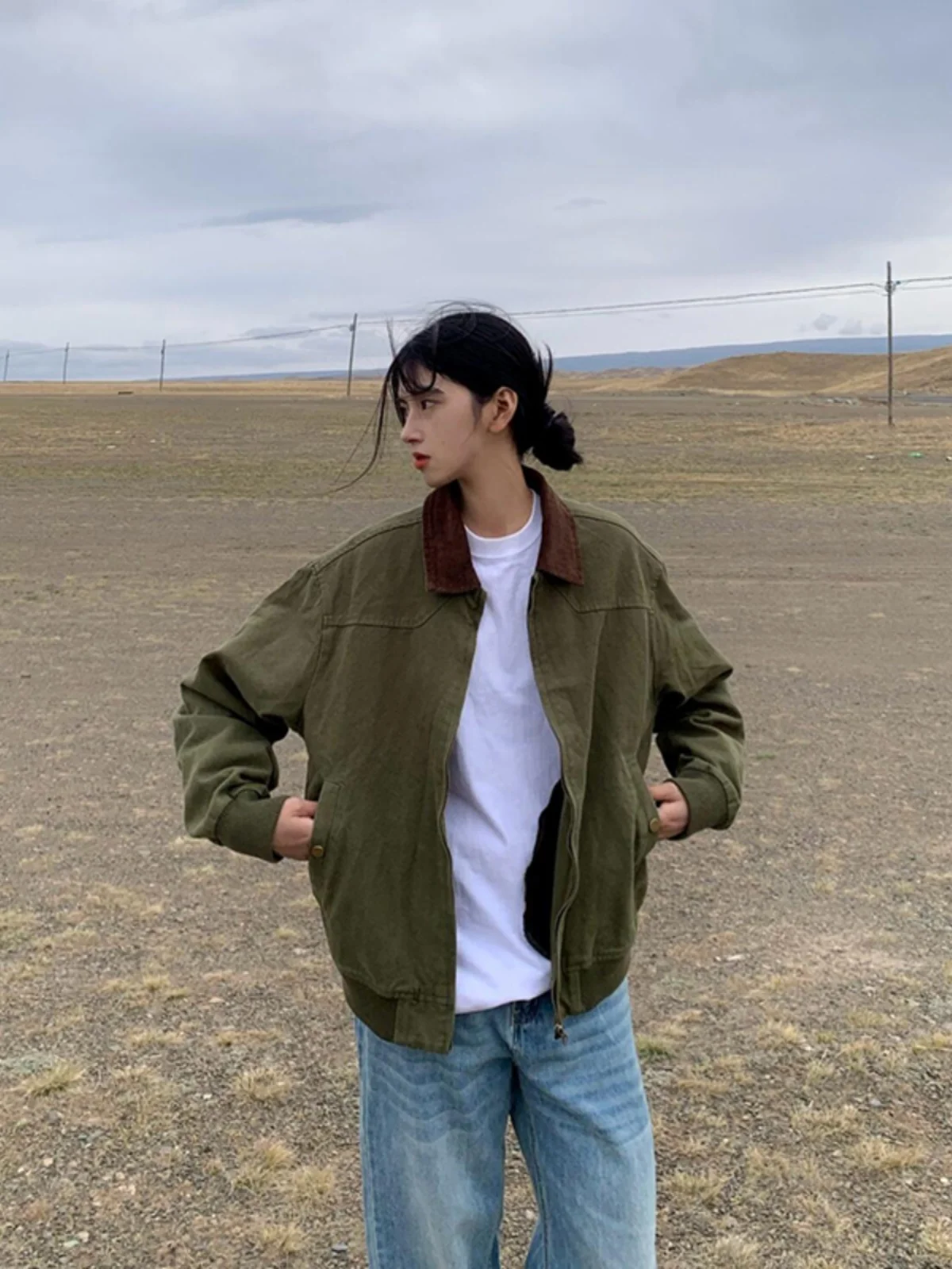 

American Sle ort Jaet Men's Spring Autumn Detroit Retro Baseball orm Trendy Brand Boys Harington Jaet