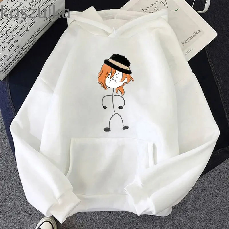 Hot Anime Bungo Stray Dogs Chuuya Nakahara Line Plus Size Hoodie Print Men Women Sweatshirts Pullover Unisex Clothes Tops