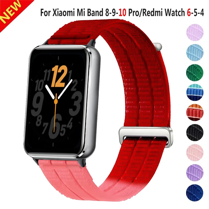 Nylon-Schlaufenband für Xiaomi MiBand 10Pro 9Pro 8Pro Band-Zubehör Sport Atmungsaktives Ersatzarmband für Redmi Watch 6 5 4