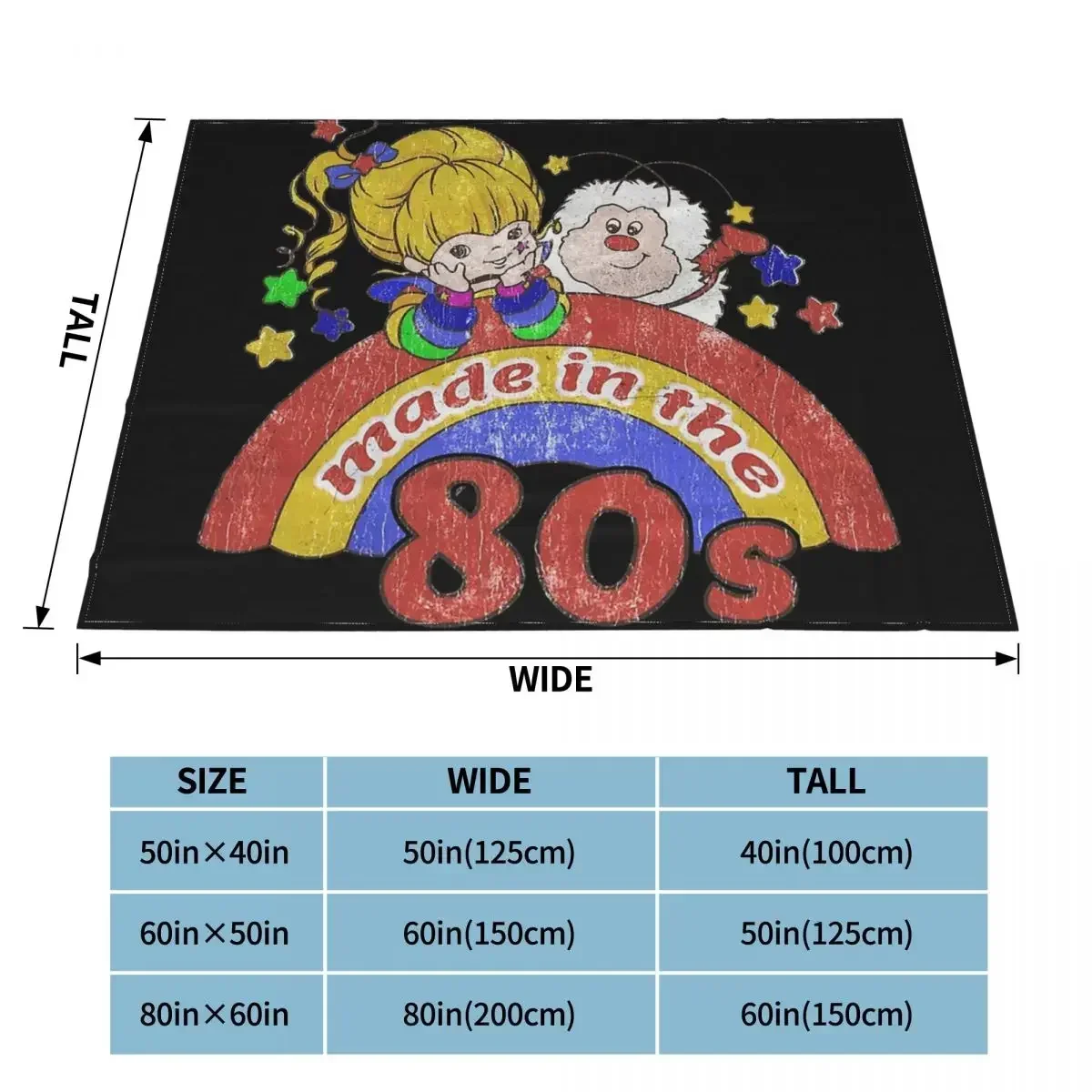 Rainbow Brite Red Butler TV Made In The 80s Portable Warm Throw Blankets for Bedding Travel