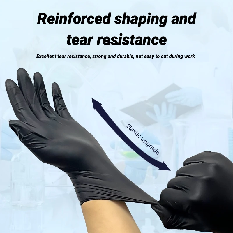 Convenient Disposable Black Composite Gloves 100/box, Suitable For Tattoo Outdoor Home Repair And Other Auxiliary Tools