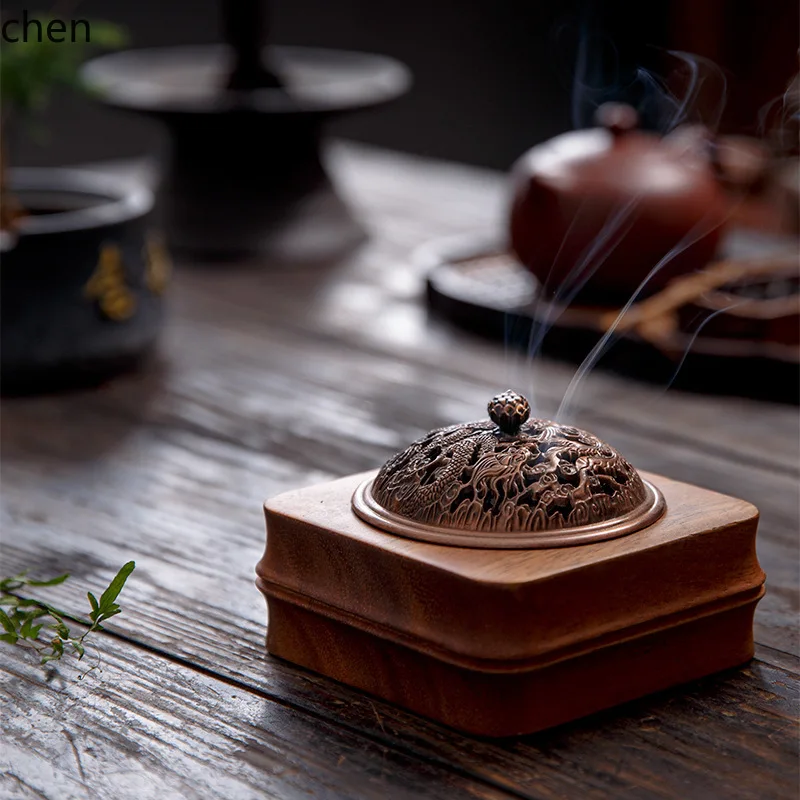 Cz walnut incense burner sandalwood plate holder for home agarwood plate gourd wood bottom seat bottom holder