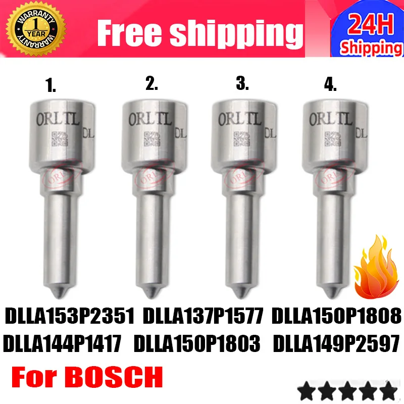 

4PCS DLLA144P1417 DLLA150P1803 DLLA153P2351 DLLA137P1577 DLLA150P1808 DLLA149P2597 For BOSCH Diesel Common Rail Injector Nozzle