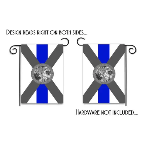 Thin Blue Line Subdued Florida State Flag 12x18 Inch Garden, Apartment Flag KKL AAL HHM WZZ yyi