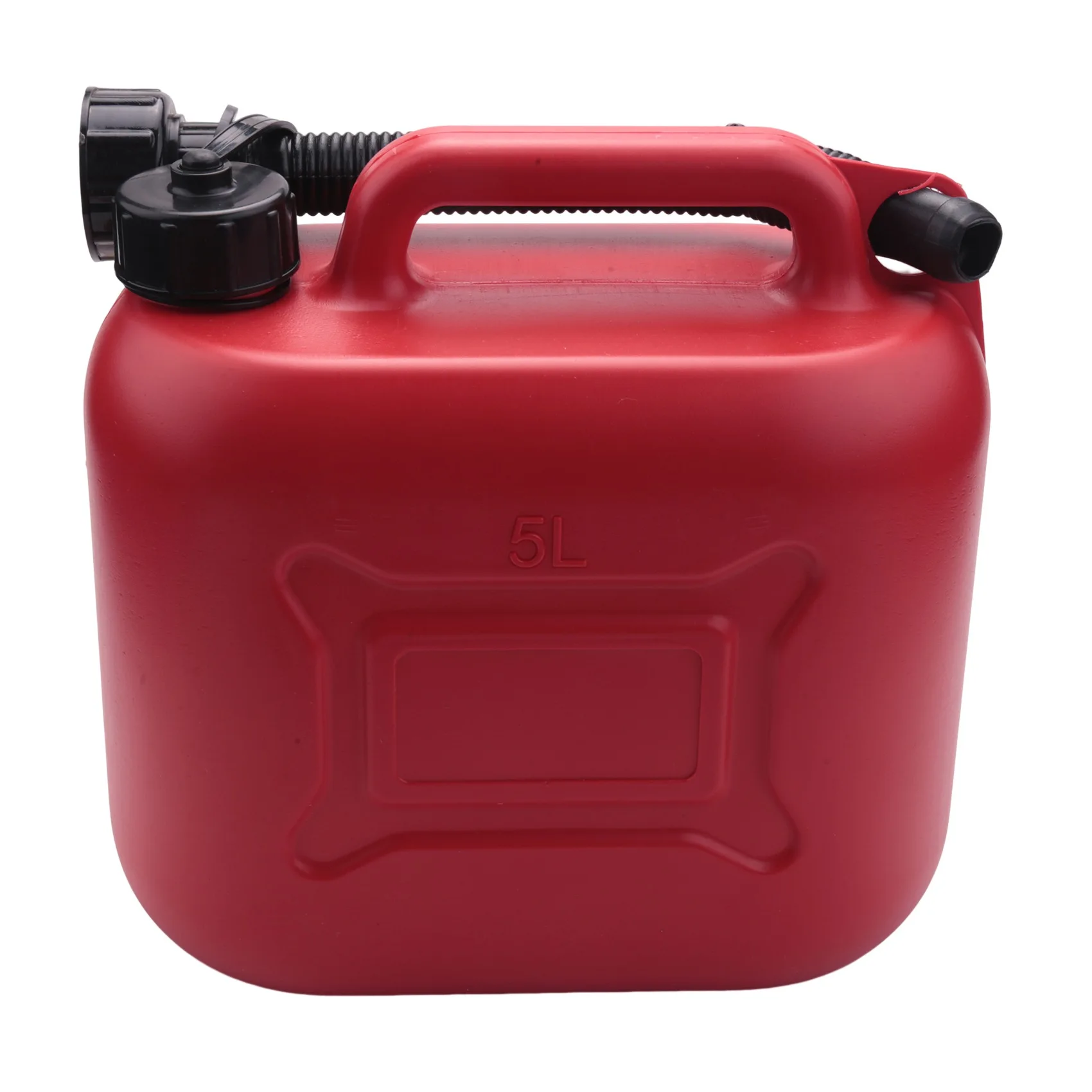 5L Car Fuel Tank Can Spare Plastic Petrol Gas Container Anti-Static Fuel Carrier with Pipe for Car Travel