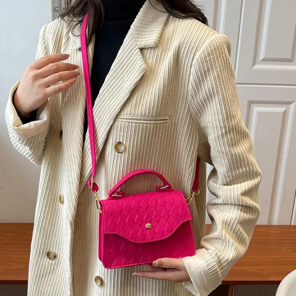 Pu Leather Retro Shoulder Bag Message Bag Korean Style Luxury Crossbody Bag Handbag Lipstick Bag Small Square Tote Bag DIY