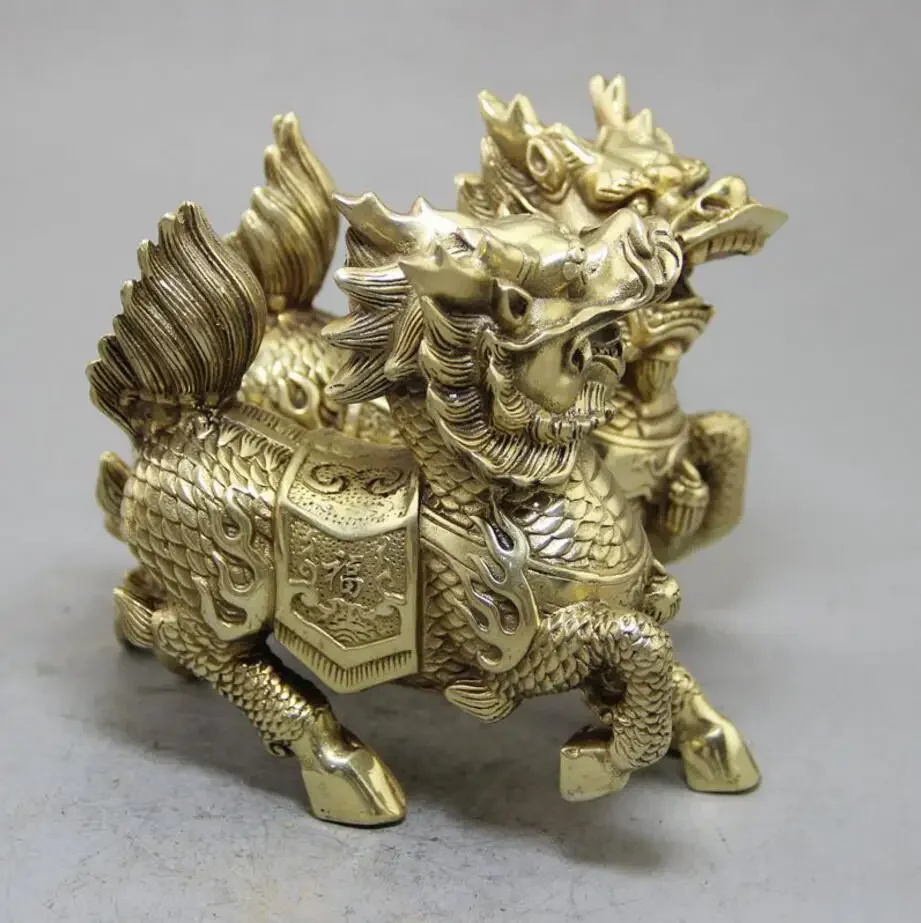 

Factory direct sales retro antique antique miscellaneous pure copper crafts Qilin home furnishings wholesale