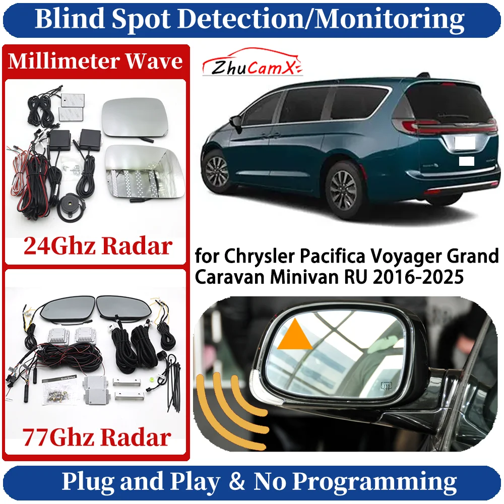 Blind Spot Monitoring/Detection System for Chrysler Pacifica Voyager Grand Caravan Minivan RU Night Driving Side Lane Change