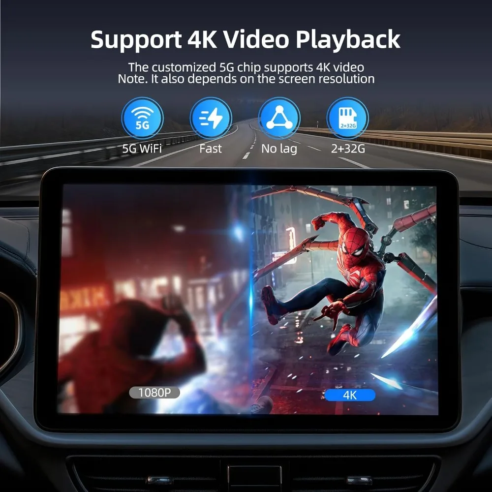 Wireless Streaming Device for CarPlay and Android Auto, Supports Media Streaming, USB & TF Cards, USB A & C Compatibility view 4