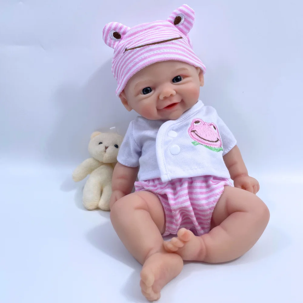 

13 Inch Chubby Vivienne Full Solid Silicone Reborn Baby Doll Washable Body Girl Adorable Silicone Doll Birthday Christmas Gift