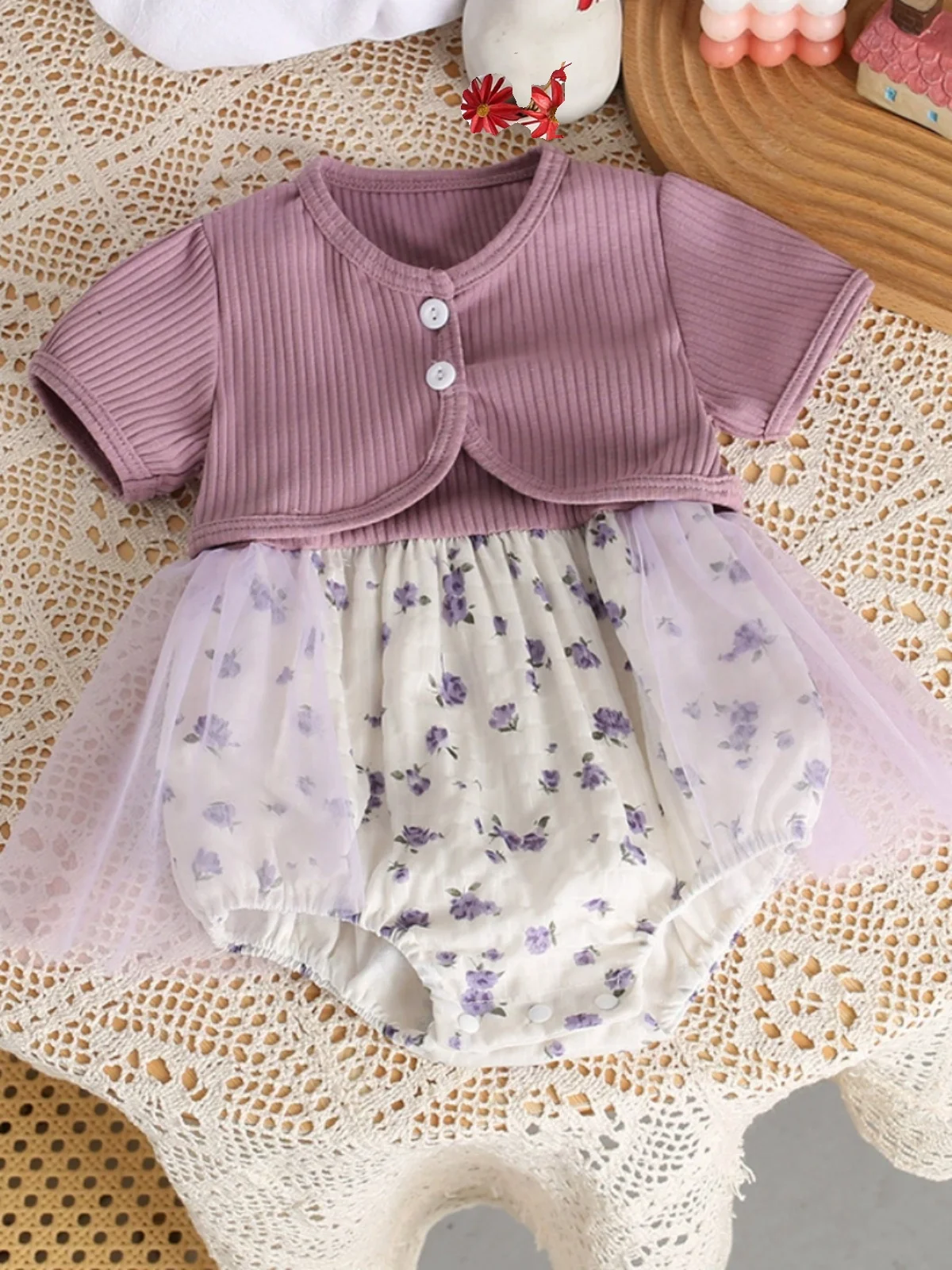 

Комплект с юбкой для маленьких девочек Princ Sle, летний наряд на день рождения, хлопковая одежда с короткими рукавами, цельный комплект одежды для маленьких девочек