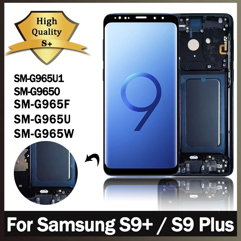 Tft qualität s9 lcd für samsung s9 plus g965 g965f g965u lcd display touchscreen digitalis ierer mit rahmen ersatz