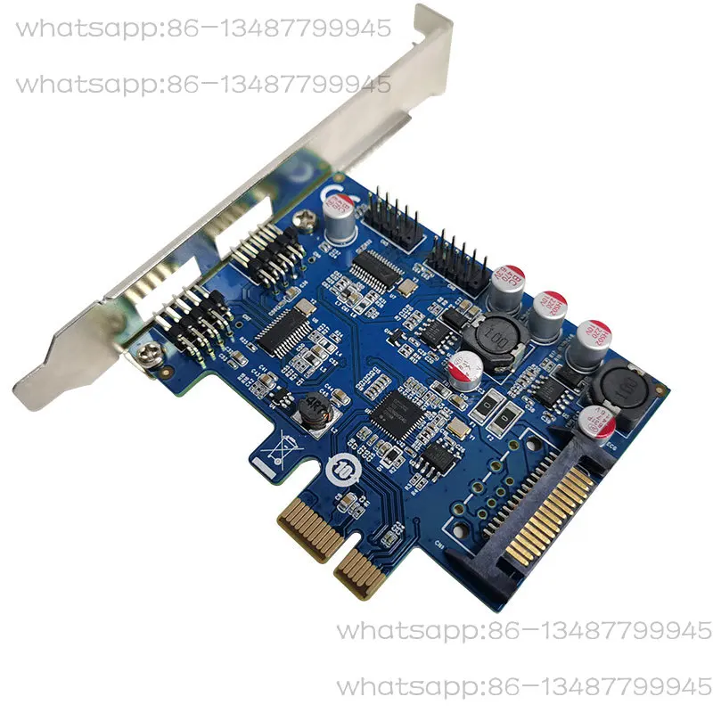 

PCIe To USB2.0 Expansion Card 4 9-pin Built-in 9pin Hub Card Water-cooled RGB Light Fan for Speed Measurement