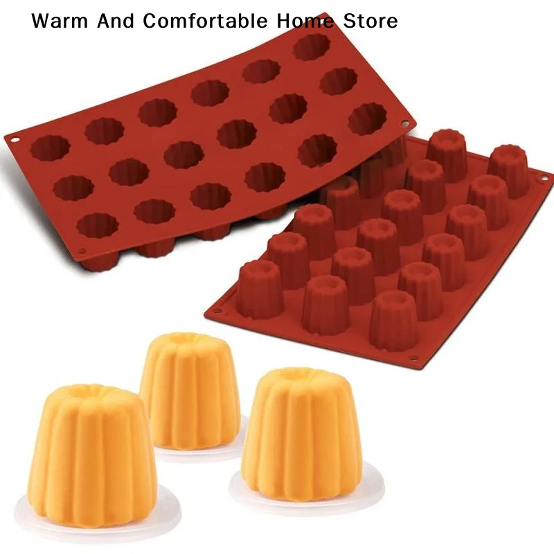 【W】18 Holes Caneles Silicone Mold Muffin Cupcake Baking Tray Bordelais Fluted Cake Pudding Mold DIY Baking Kitchen Accessories