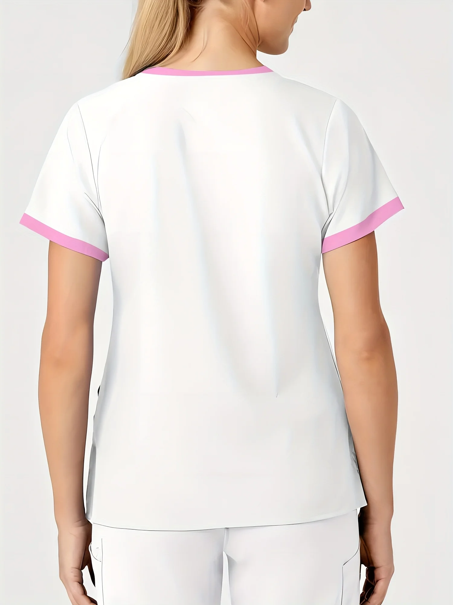 夏ナーススクラブ V ネックポケット付きスタイリッシュで快適な半袖ユニフォーム女性用女性半袖 T シャツトップ