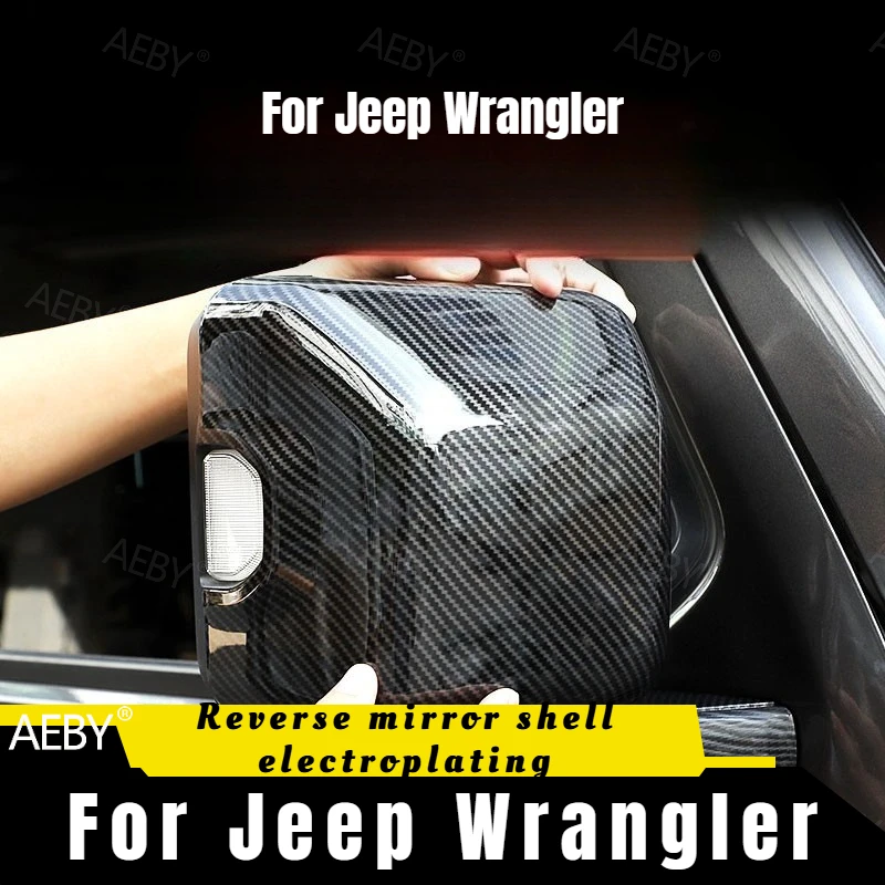 

For Jeep Wrangler 2018-2024 Pair of chrome rearview mirror caps,Reversing mirror housing modification,decorate,Car accessories