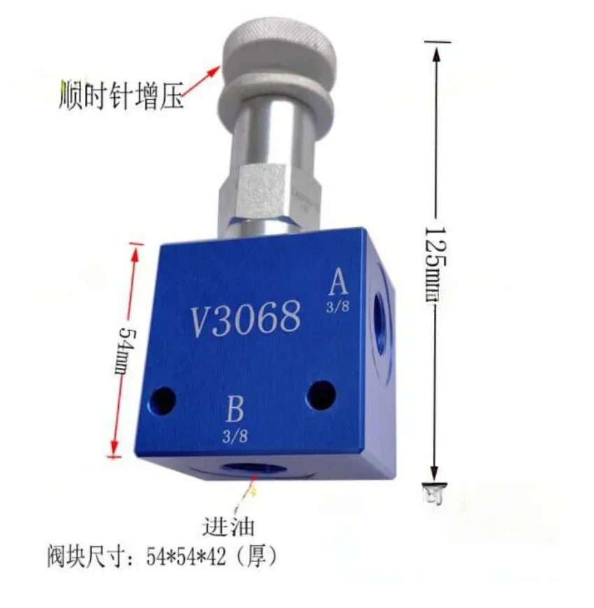 V3068 Manually Adjustable Hydraulic Valve Pressure Relief Valve With Valve Block